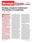 Finding a Kashmir Settlement: The Burden of Leadership by Teresita C. Schaffer